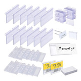 100 Pack Etiqueta De Plástico Soportes Estantería Con Cartón