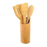 Set Por 4 Utensillos De Cocina  Cucharas De Madera Palo