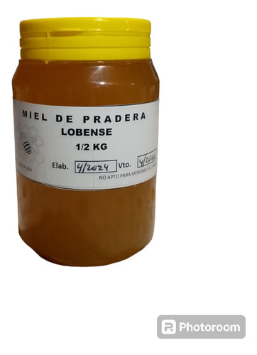 Miel De Abeja 100% Pura, Orgánica X 1/2 Kg
