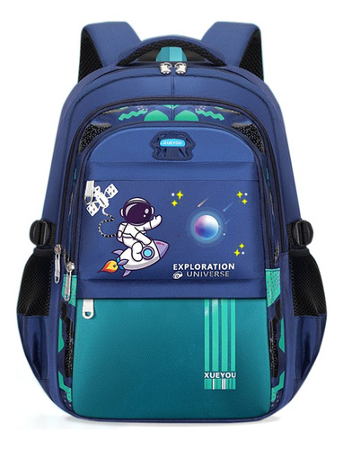 Mochila Escolar Para Niño Niña Primarios Impermeable Ligera Gran Capacidad Infantil Estilo Espacial Astronauta