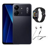 Celular Xiaomi Poco C65 256gb 8gb Con Audífonos Tecno Y Smartband 1more Negro