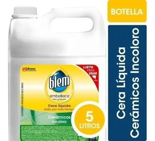 Cera Liquida Blem Autobrillo Ceramico Incoloro 5 Lts Bidon