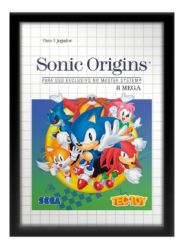 Quadro Sonic Origins Sega Master System Tectoy Br A3 33x45cm