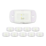 Juego 10 Plafones Laterales 8 Leds Aro Gel Blanco Tunelight