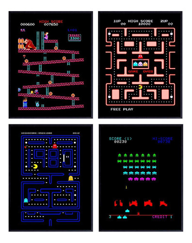 Classic Arcade Games - Arcade Decor - Juego De Impresiones D