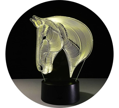 Caballo Animales Nobleza Lampara Led Acrílico Holograma