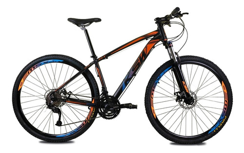 Bicicleta Aro 29 Ksw Alivio 7.0 27v Hidraulico Pdv Integrado Cor Laranja/azul Tamanho Do Quadro 19