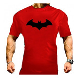 Playera Muscle Gym Batman Negro Manga Corta Color Rojo