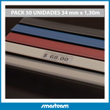 Porta Precio Plano Autoadhesivo 34mmx130cm / Stock 5 Colores - Pack 50 Tiras / Mercado Envío Gratis