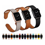 Pulseira Couro Para Apple Watch 44mm 40mm 42mm 38mm