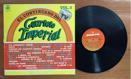 Cuarteto Imperial El Continuado Vol 3 1980 Disco Lp Vinilo
