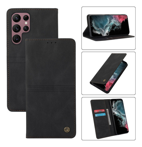 Funda Magnética De Piel Tipo Cartera Para Samsung Flip Stand