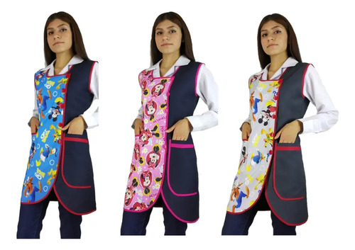 Bata Educadora Maestra Preescolar Modelo Luna