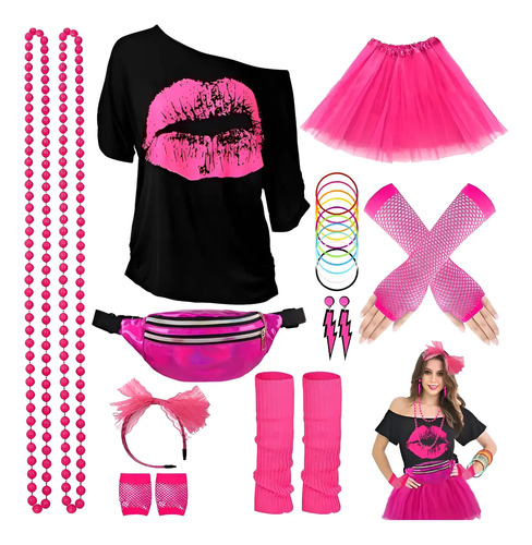 Wpd Disfraces De Los 80s Para Mujer, Sets De Accesorios De