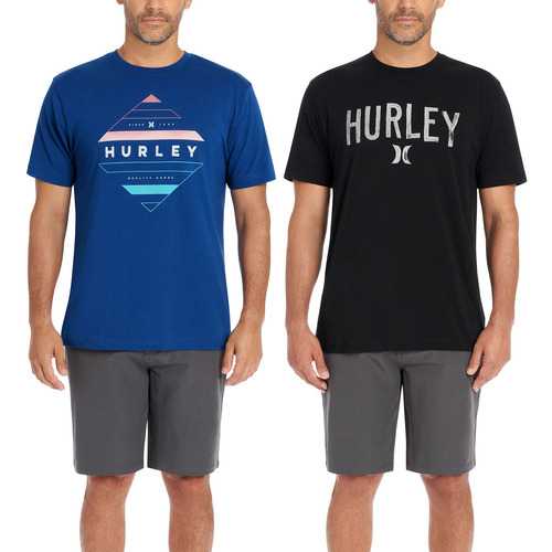 Camiseta Gráfica Para Hombre Hurley, Paquete De 2