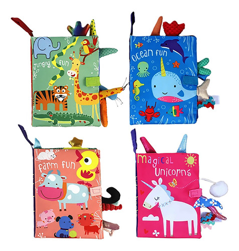 Pack De Libros De Tela Sensorial Para Bebes (0-12 Meses)