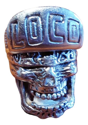 Anillo Calavera Loco Acero Medida 19 Cráneo 35 Mm X 27 Mm. 