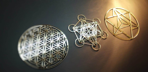 Mandalas Geometria Sagrada Kit 3 Pçs 30cm Cada Acrílico