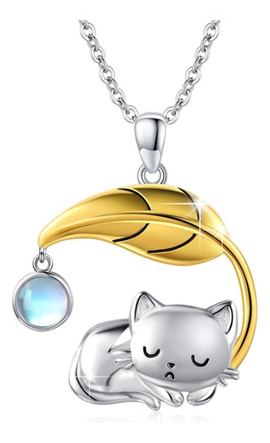 Conbo Collar De Gato Para Mujer De Plata De Ley 925 Con Pied