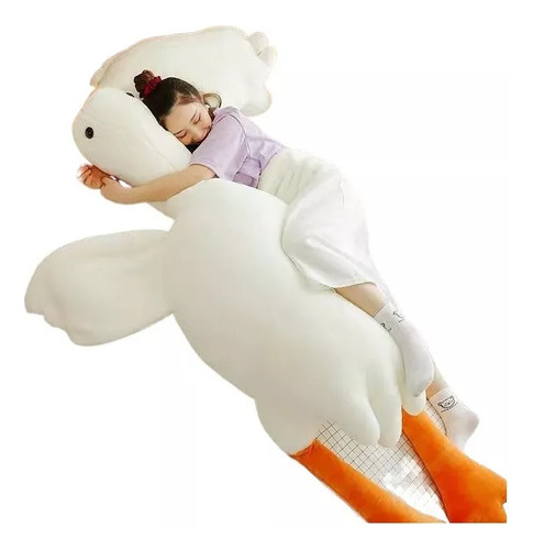 Lindo Gran Ganso Blanco Almohada Peluche 130 Cm