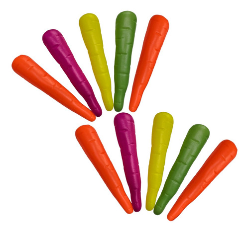 Maracas Zanahoria Grande Fluo X 10 Plasticas - Cienfuegos -