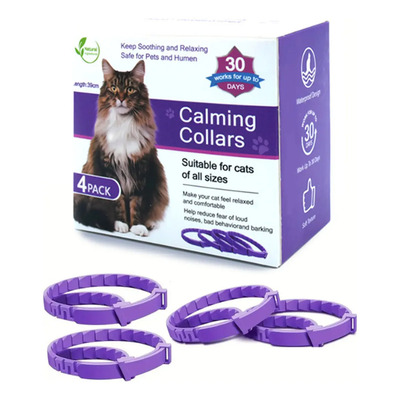 Collar Calmante De Feromona Para Gatos,paquete De 4 collares Ajustables Para Aliviar La Ansiedad Y Mantener La Feromona,mantener La Mascota Duradera Calma Natural Aoow | Meses sin interés