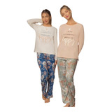 Pijama Invierno Mujer Algodon Lencatex - Art 23369