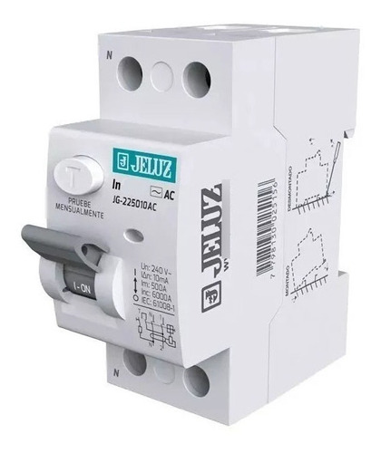 Disyuntor Diferencial Bipolar 25a 2x25 Jeluz Electro Oeste