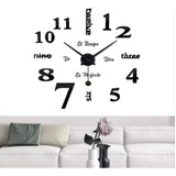 Reloj De Pared 3d Tamaño 100x100 Cm Con Péndulo + Frase 