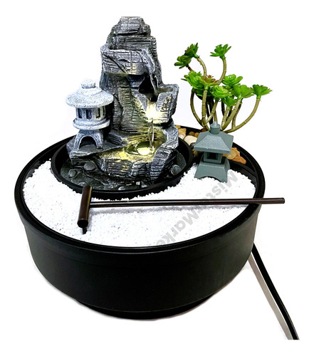 Fuente De Agua Piedras + Jardin Zen Feng Shui Deco 21cm Tm 