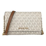 Bolsa Crossbody Michael Kors Jetset Smartphone Xbody Cadena Acabado De Los Herrajes Dorado Color Beige Color De La Correa De Hombro Marrón Diseño De La Tela Monograma