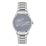 Lacoste Ladycroc - Reloj Mujer, Acero, Plateado