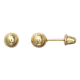 Brinco Bola 4mm Em Ouro 18k Recém Nascido Cor Dourado