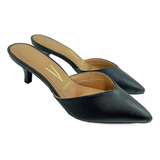 Mule Vizzano Pelica Salto Baixo Feminino - Preto