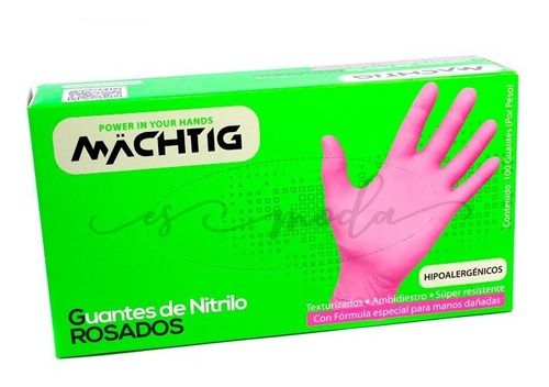 Guantes De Nitrilo Rosa Para Pestañas Manicure Talla Xs