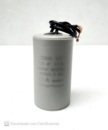 Capacitor Condensador 35mfd 35uf 250v Redondo Con Cable