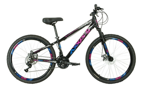 Bicicleta Aro 26 Freeride Axxis - 21v - Cambios Shimano Cor Preto/azul E Roxo