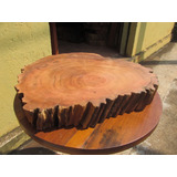 Mesa De Centro De Madeira Rustica Tora Macica 25