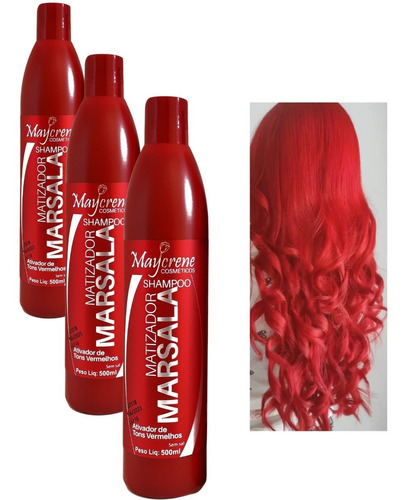 Shampoo Matizador Marsala Maycrene 3 Unidades