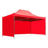 Toldo 3x4.5 Metros Plegable Con Paredes Y Techo Carpa Color Rojo