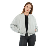 Casaca Mujer Bomber Mujer Brillos Silver Corona