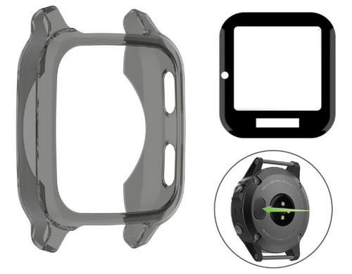 Capa + Película E Plug Compatível Com Garmin Venu Sq