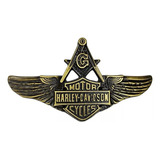 Broche Símbolo Maçon/ Harley P/ Personalizar Colete ,jaqueta