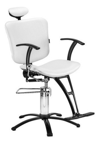 Sillon De Barberia Profesional Reclinable Peluqueria Blanco