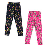 Kit 2 Calças Legging Infantil Estampada Modinha Lançamento 