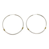 Aros Agollas Cubanos De Plata 925 Y Detalles Oro 4,7 Cm