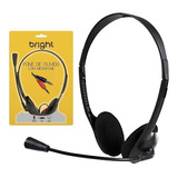 Fone Headset Office Com Microfone Flexível Preto 010 Bright