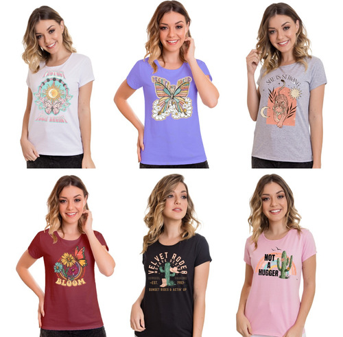 Kit 10 Blusas Tshirts Blusas Feminina Roupas Atacado Revenda