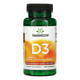 Swanson, Vitamina D3, 1000 Ui 25 Mcg 250 Cápsulas