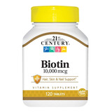Biotina Premium Cabello Uñas 10,000mcg 120 Caps Eg B7 Sabor Sin Sabor